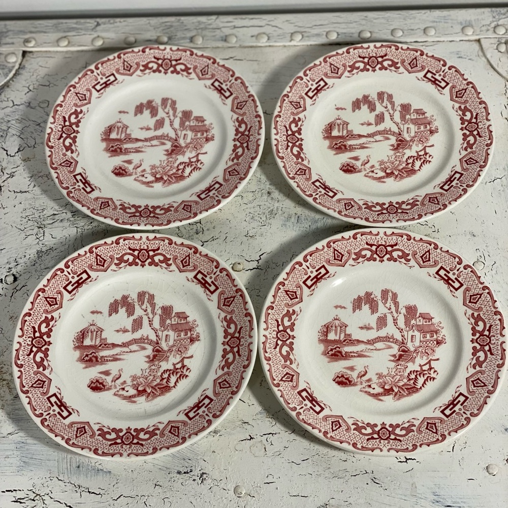 4 Royal Swan  English Canton 71/8” Bread Plates